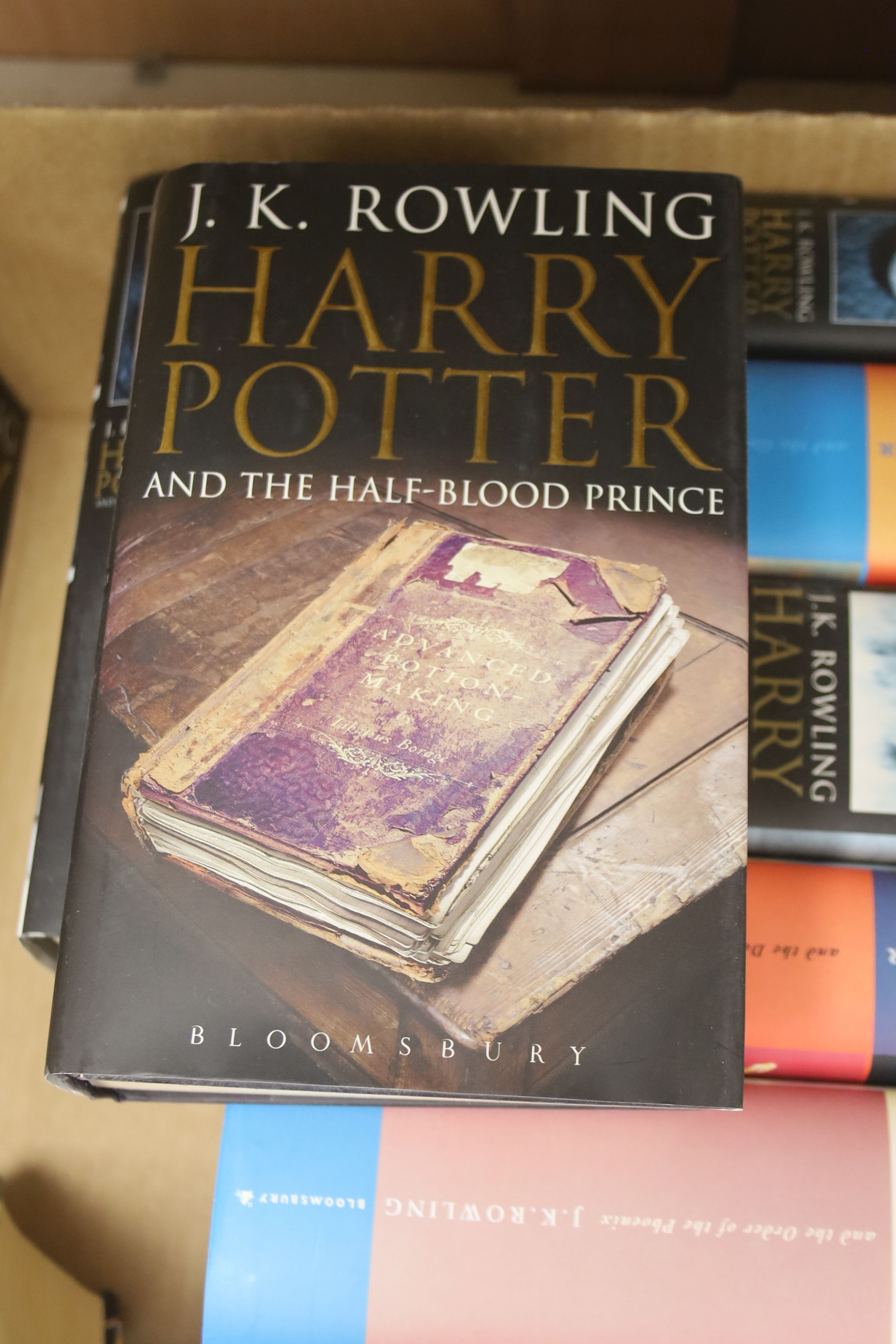 Rowling, J.K – A collection of Harry Potter editions:, Prizoner of Azkaban, Bloomsbury 1999, second edition (dj present, some blemishes, scuffs and light bleaching), Goblet Of Fire, Bloomsbury, 2000. (dj present, light b